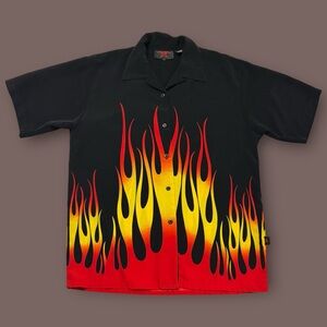Vintage 90’s/Y2K DragonFly Flame Polo